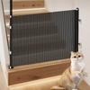 Entry Opening Pet Gate with Black Pull-Across Panel, Indoor Barrier Design and 49.21 In Shared Width for Homes