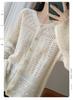 100% Pure Wool Sequin Knit Cardigan - Women’s Autumn/Winter Shiny, Loose-Fit Outerwear