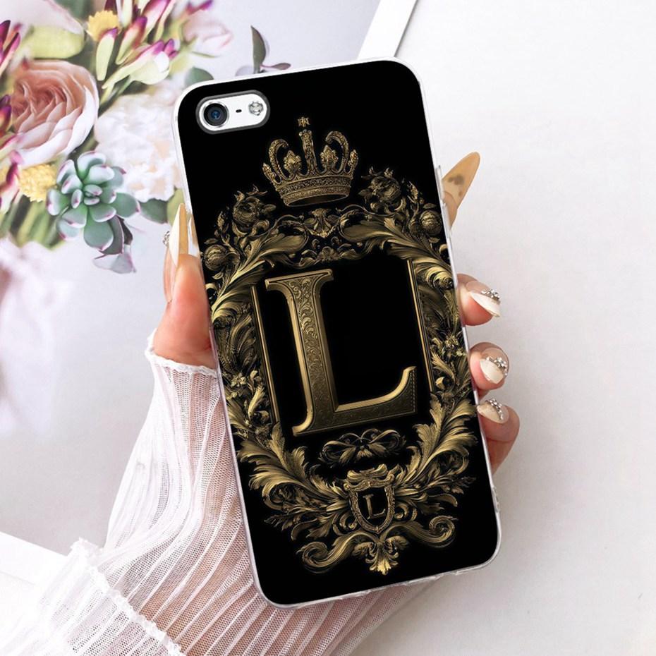 Fashion Crown Letter Case For iPhone 5 5s SE (2016) 4 4s Soft Silicone TPU Back Cover For iPhone5 5s iPhone4 4s Phone Cases