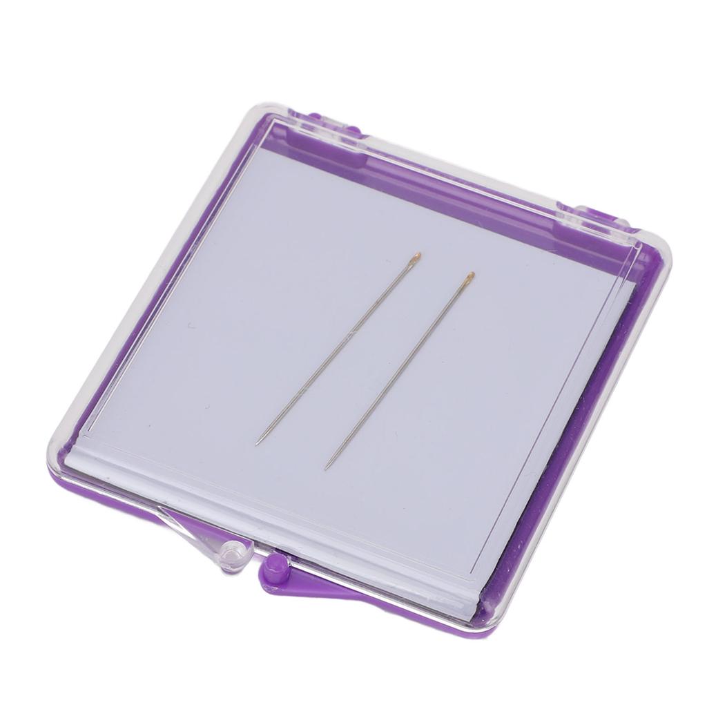 Magnetic Sewing Needle Case Transparent Cover Knitting Pin Plastic Storage Box with 2 Needles