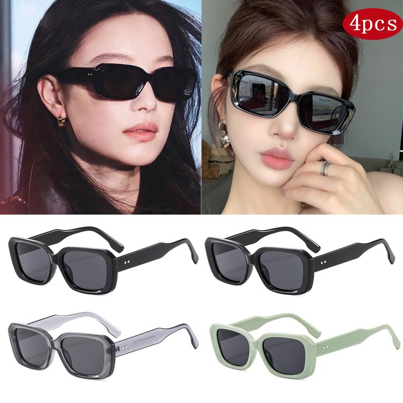 1/4pcs Fashion Small Rectangle Sunglasses Women Y2K Style Sunglasses Simple Design Goggles Men Punk Outdoor Sports Glasses