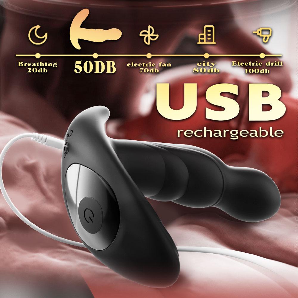 2-in-1 Prostata-Massagegerät 10 Rotations-Vibrationsmodi Silikon Männlicher Analplug Anales Vibrationsspielzeug Geeignet für Männer und Frauen G-Punkt-Stimulation