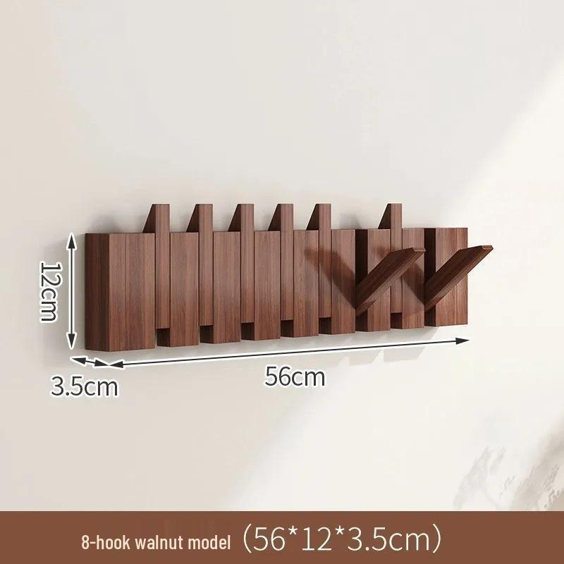 Solid Wood Wall-Mounted Piano Key Coat Hook - No-Drill Storage Rack for Clothes & Hats