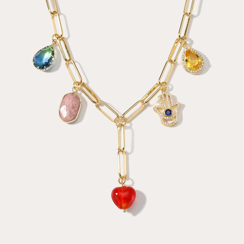 Collier de luxe léger en or véritable 18 carats avec zircon électrolytique, tendance et tempérament féminin, collection printemps et été 2024