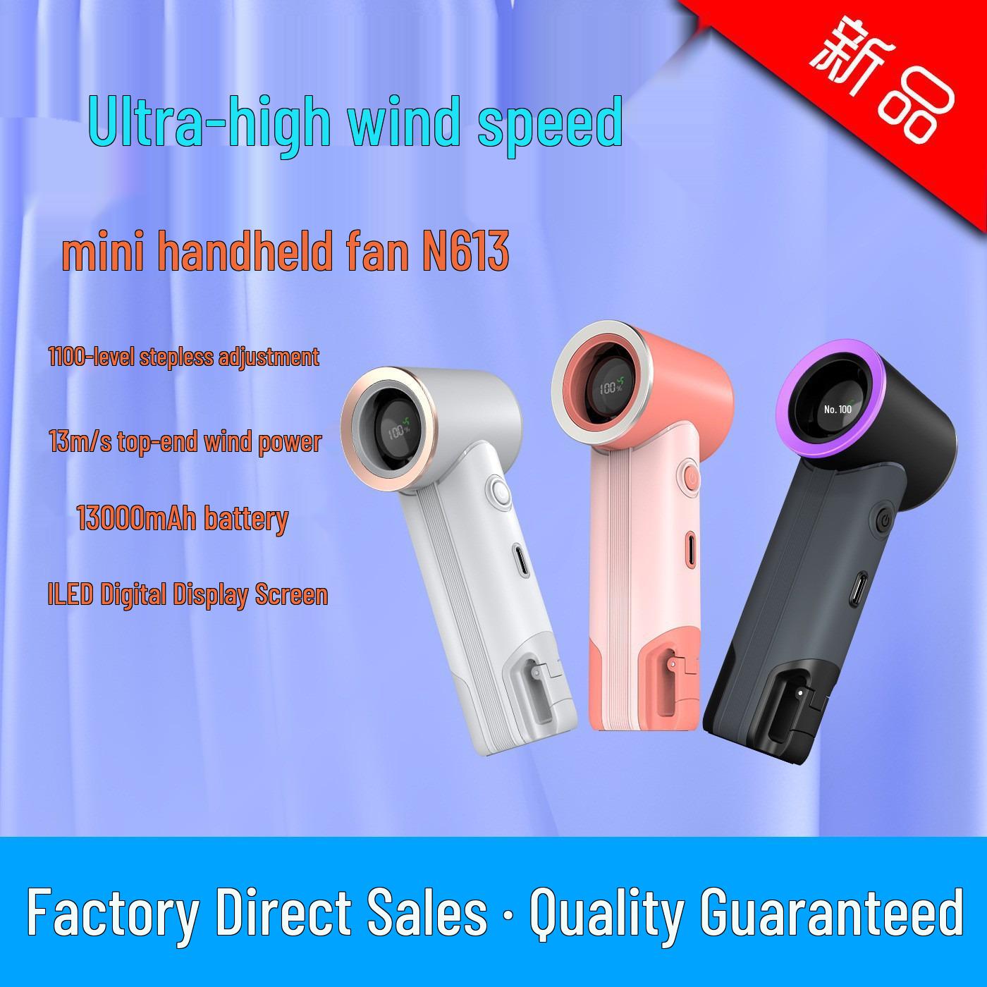 

Portable Bladeless High-Speed Mini Fan with Strong Wind & USB Charging 45*38.5*122 черный серый