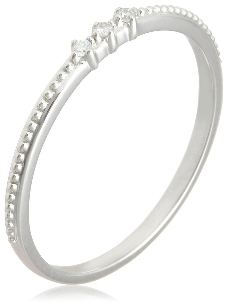 Haute Platine Platinum 950 Ring with Diamonds Japanese Size Pureté Three-Stone 0.02ct (r-hhke-di, 7)