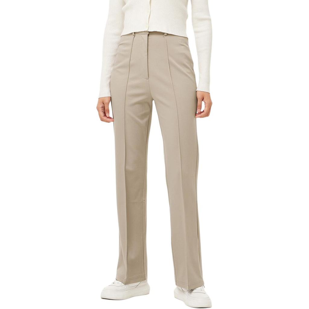 Calvin Klein Jeans Autumn Winter Solid High Waist Flared Casual Pants Women Bottoms Beige J224581-PCF
