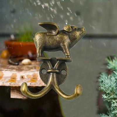 Neuer Robuster Fliegendes Schwein Wandhaken Vintage Dekorativ mit Schrauben Handtuchhaken Türhaken für Küche Badezimmer Schlafzimmer