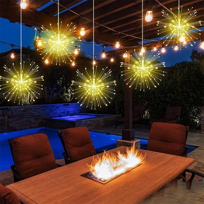 600/1200 LED Starburst Lights Outdoor Hanging Firework Light Plug In Fireworks Sphere Light Copper Wire Christmas Garland Light