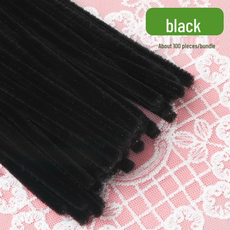 Thickened White Chenille Pipe Cleaners - Mixed Colors for DIY Bouquet Crafts
