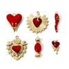 1 Stück 304 Edelstahl Charms 14K Vergoldet Rotes Herz Ex Voto Herz Anhänger Für DIY Schmuckherstellung Halsketten Zubehör