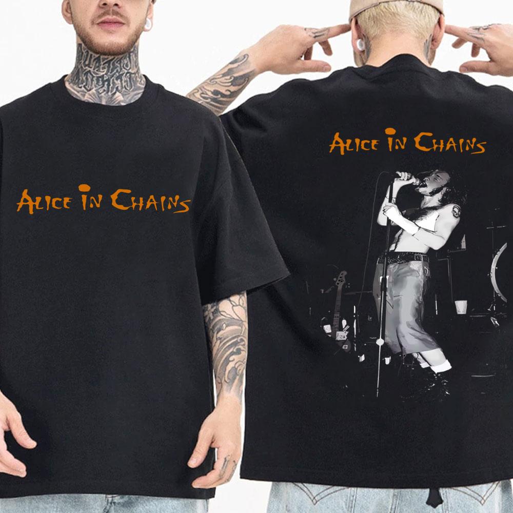 Classic Rock Band Alice In Chains Graphic Tshirts Men Women Retro Gothic Punk Streetwear Unisex Oversized Short Sleeve T Shirts