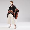 European and American Style Women's Pashmina Fashion Wraps Striped Split Shawl Jacquard Cape Winter Warm Cloak