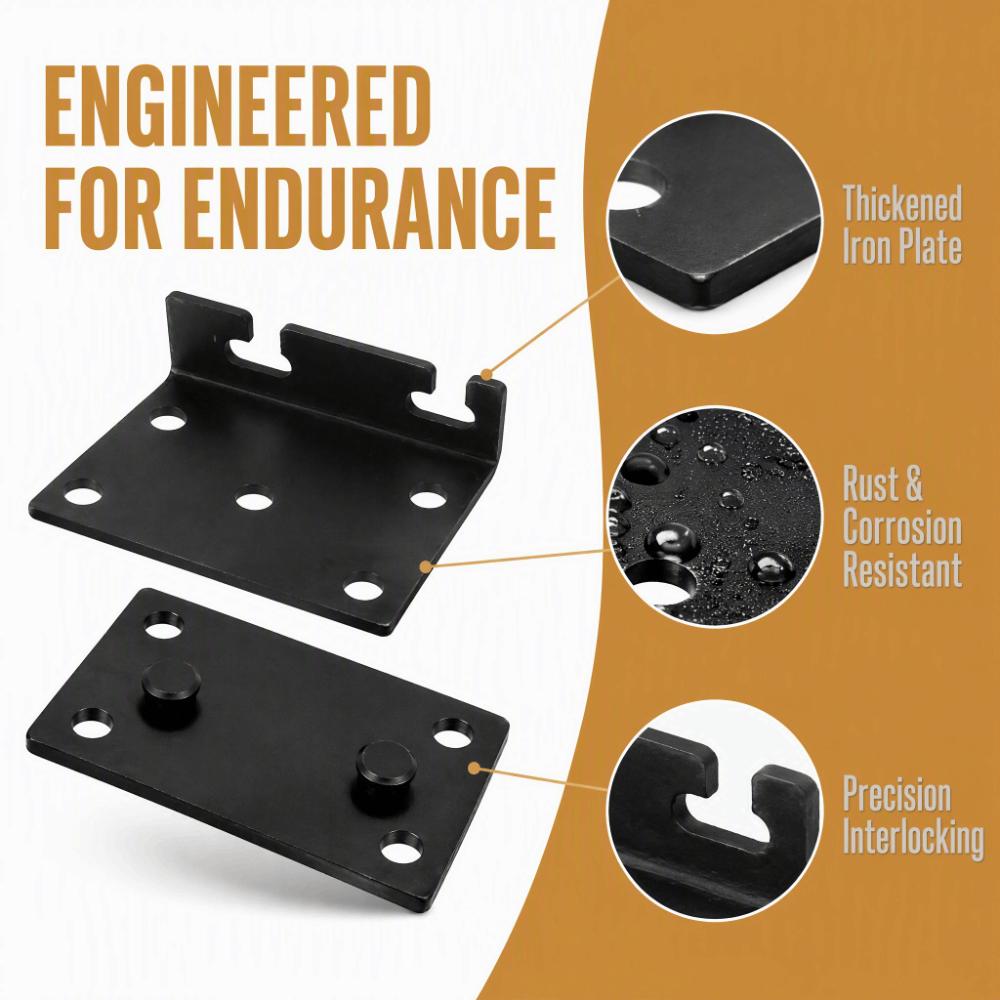 1 Set Adjustable Furniture Hardware Connector Black Bed Frame Bracket Hinge Bracket Headboards