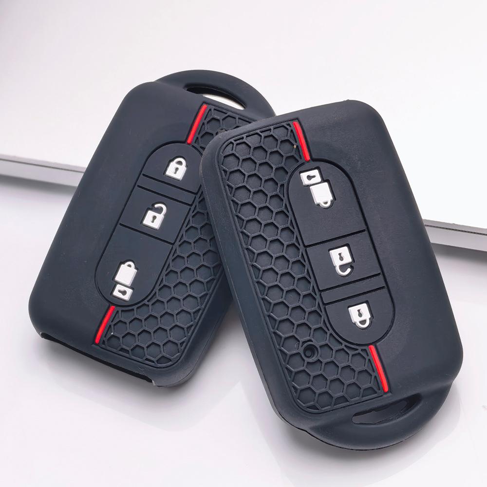 Silicone Key Cover for Nissan 3 Button Smart Key, Fits Nissan Qashqai X-Trail Juke Pathfinder Navara, Shockproof Key Fob Holder, Protective Accessory