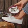 Sapatos de Couro Franceses para Mulheres, Retro Novo Bico Redondo Solado Macio Sapato Mary Jane Decorado com Laço