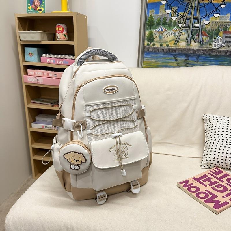Schoolbag contrasting color simple schoolbag women's 1011 new Korean version ins high-quality backpack for primary and secondary school students