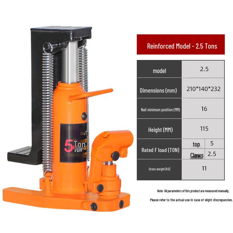 Yueli Industrial Manual Hydraulic Claw Jack 5 Ton