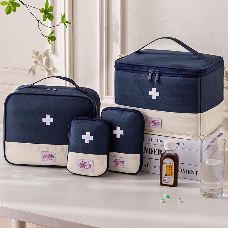 Portable Oxford Cloth Medicine Bag - Large Capacity Folding First Aid Kit & Multi-purpose Storage