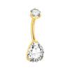 ASTM F136 Titanium Internally Threaded Round Drop CZ Navel Ring Belly Button Ring Navel Piercing Body Piercing Jewelry