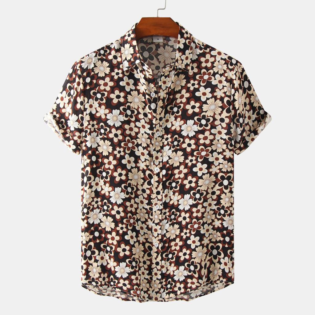 Men's Summer Fashion Casual Tops Loose And Comfortable Printed Short Sleeve Shirts