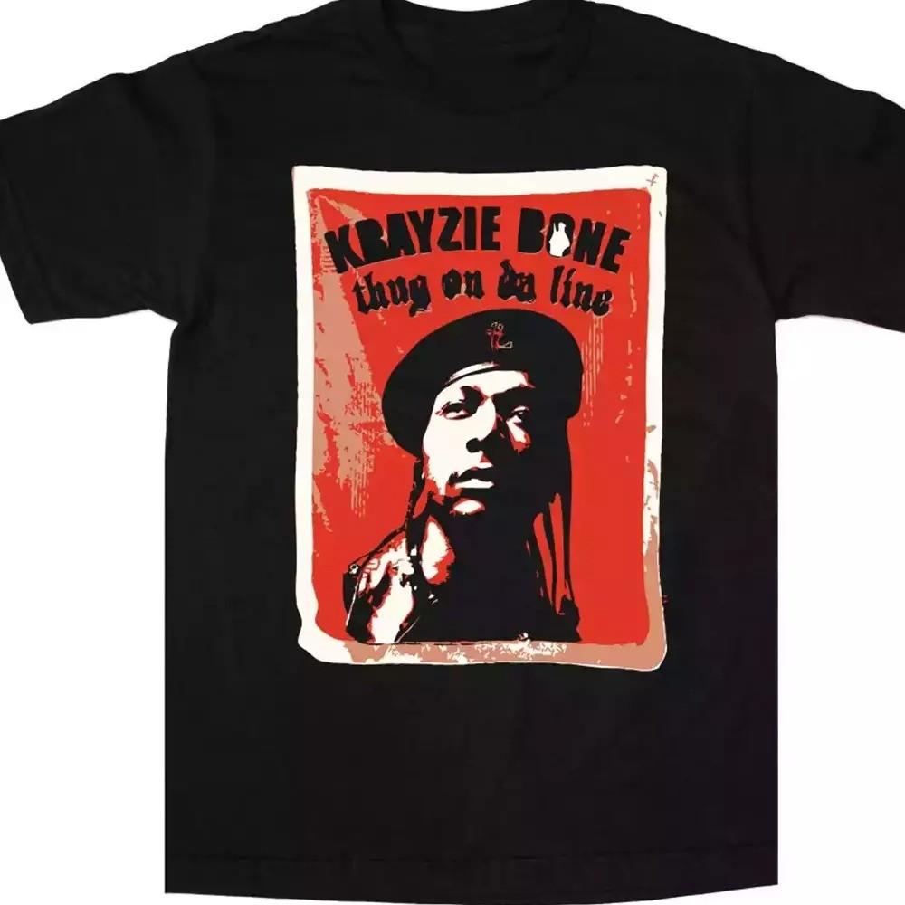 Krayzie Bone Thug on Da Line black T-shirt Unisex All sizes Unisex T-Shirt XXXXL