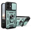 For iPhone 17 Case with Slide Camera Lid PC+TPU Kickstand Phone Cover