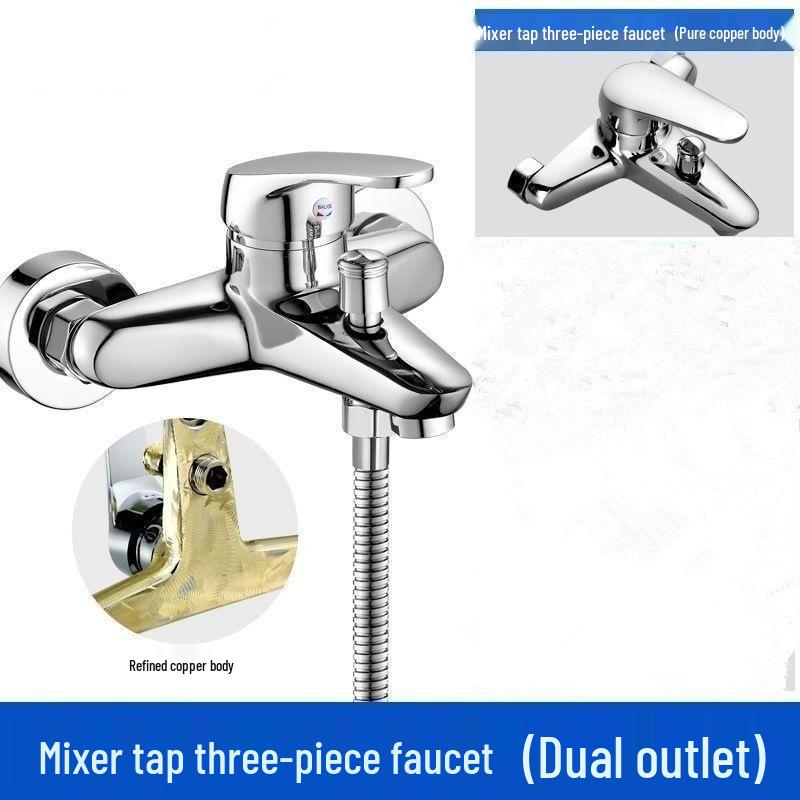 Универсальный полностью медный трехходовой скрытый смеситель для душа и комплект для электрического водонагревателя