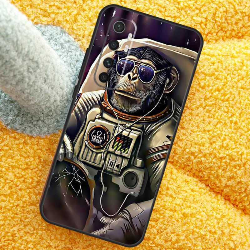 Funny Thinking Monkey With Headphone Case For POCO X3 X4 X5 F5 Pro M5s C40 F4 GT F3 Cover For Xiaomi 12T 11T Pro 12 13 Lite 12X