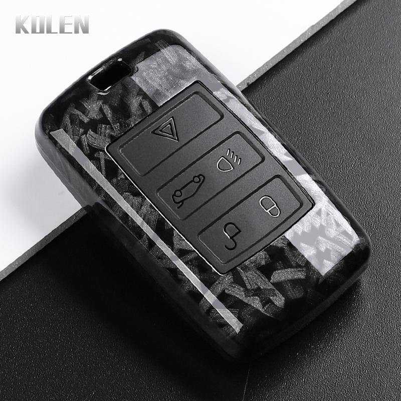 Custodia Cover Portachiavi Auto Stile Fibra di Carbonio ABS per Land Rover Range Rover Sport Evoque Velar Discovery Defender Jaguar Xe E-Pace Xf