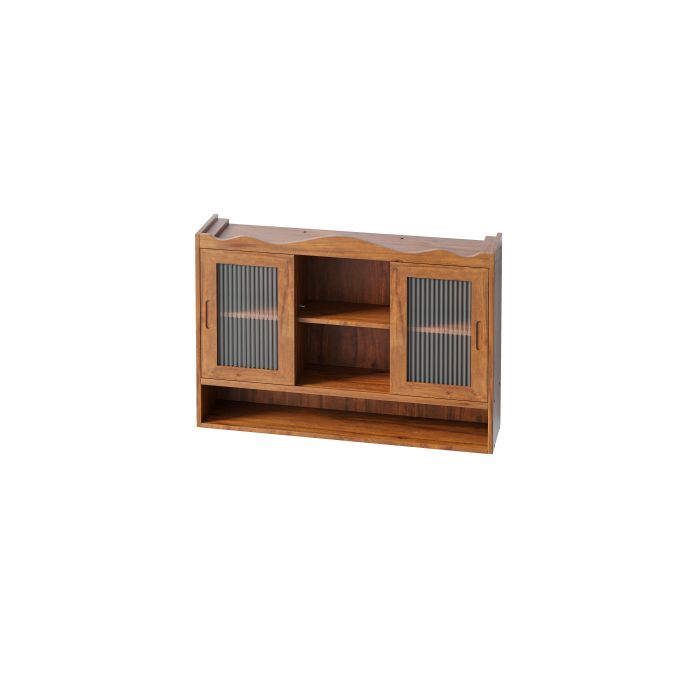 Wardrobe - MUVOE - 90 Cm - Double Sliding Door - Solid Wood - Brown