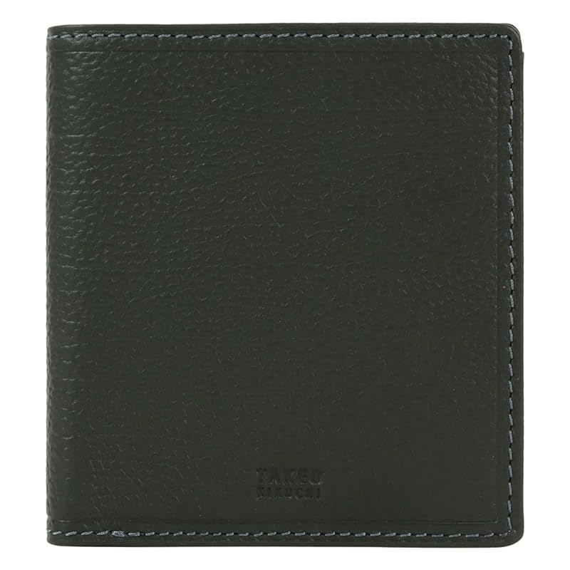 

[Takeo Kikuchi] bifold wallet wallet bi-fold mini wallet pure bill No coin purse men s 742633 quarter cowhide genuine leather leather [05] green
