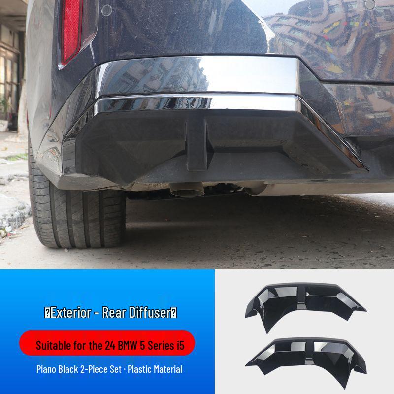 

BMW 5 Series Rear Lip Spoiler Sticker & Bumper Trim - M5 Kit Blackened Decoration 2024 Model 2024-2025 BMW 5 Series/i5 [Sport Package]