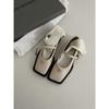 French retro shallow mouth square head Mary Jane small leather shoes women's shoes new high-end casual flat shoes