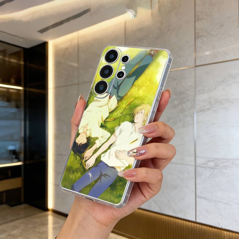 B-BANANA- FISH Clear Phone Case for Samsung S25, S24, S21, S22, S23, S30, Ultra, S20, Plus, FE, Lite