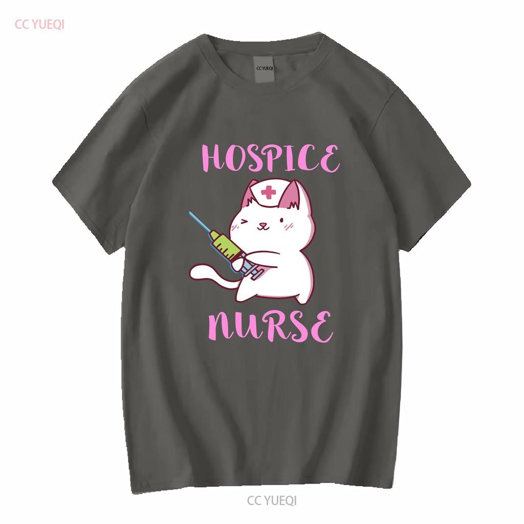 Hospice Nurse T Shirt Life Cat Registered Ideas Nursing School Squad long or short sleeves vintage Washed homme Versatile