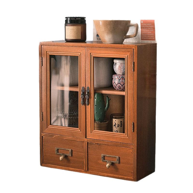Solid Wood Multi-Layer Desktop Organizer: Office Desk & Cosmetics Storage Rack for Clutter-Free Spaces