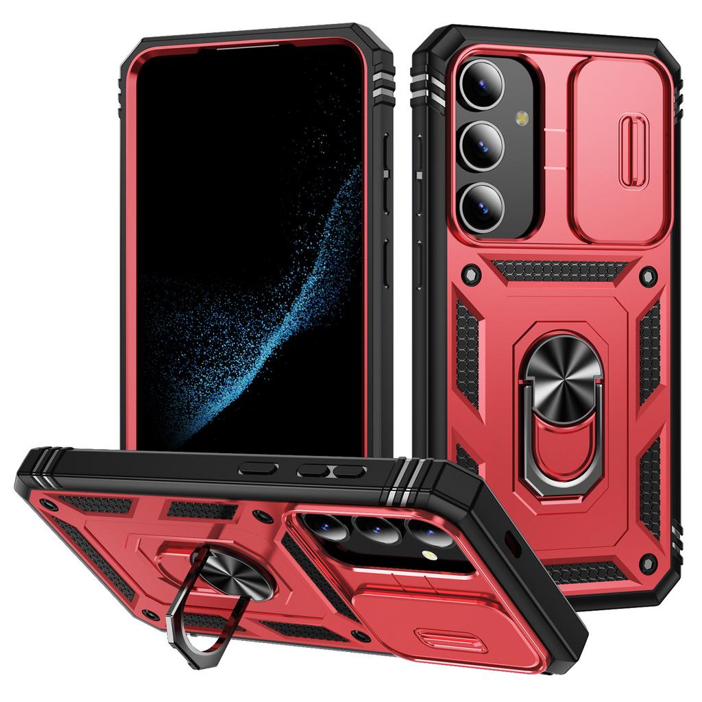 For Samsung Galaxy S25 Case TPU+PC Slide Camshield Kickstand Phone Cover
