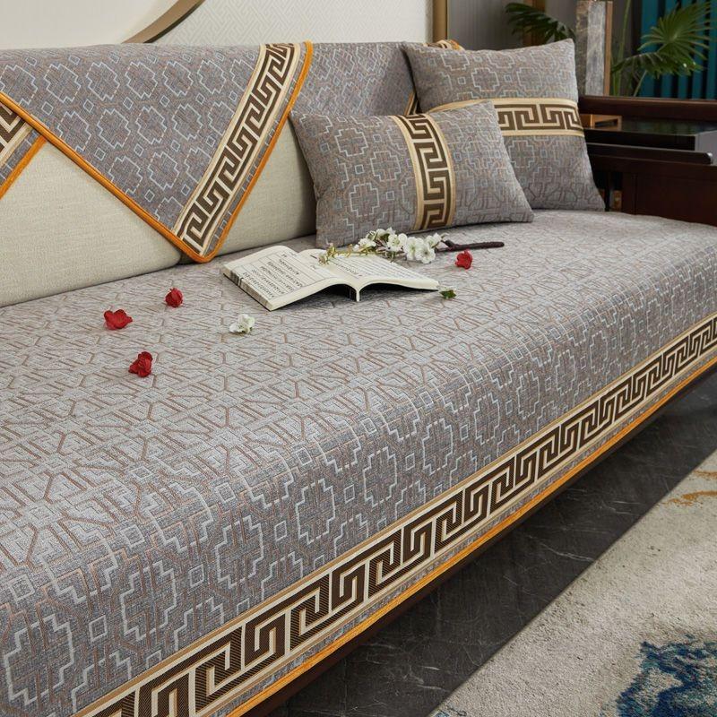 European Jacquard Chenille Fabric Sofa Cushion Non-Slip Four Season Universal Leather Sofa Cover Towel 1/2/3/4 Seats Sofa Cover