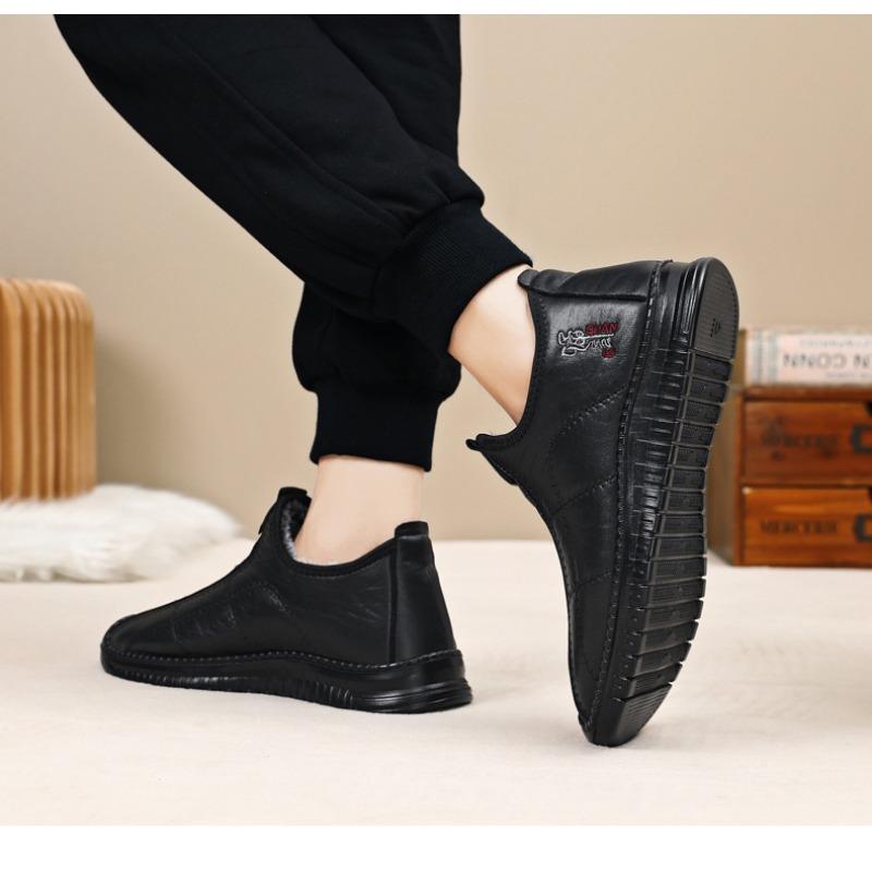 Men S Winter Warm Cotton Boots Non Slip Slip On Casual Shoes
