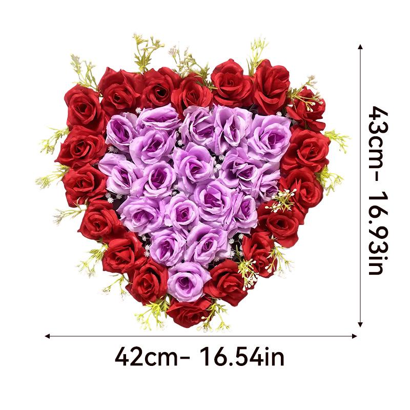 Cross Simulation Rose Heart Wall Decoration for Weddings - Hanging Décor for Home, Wedding Rooms, Cars, and More