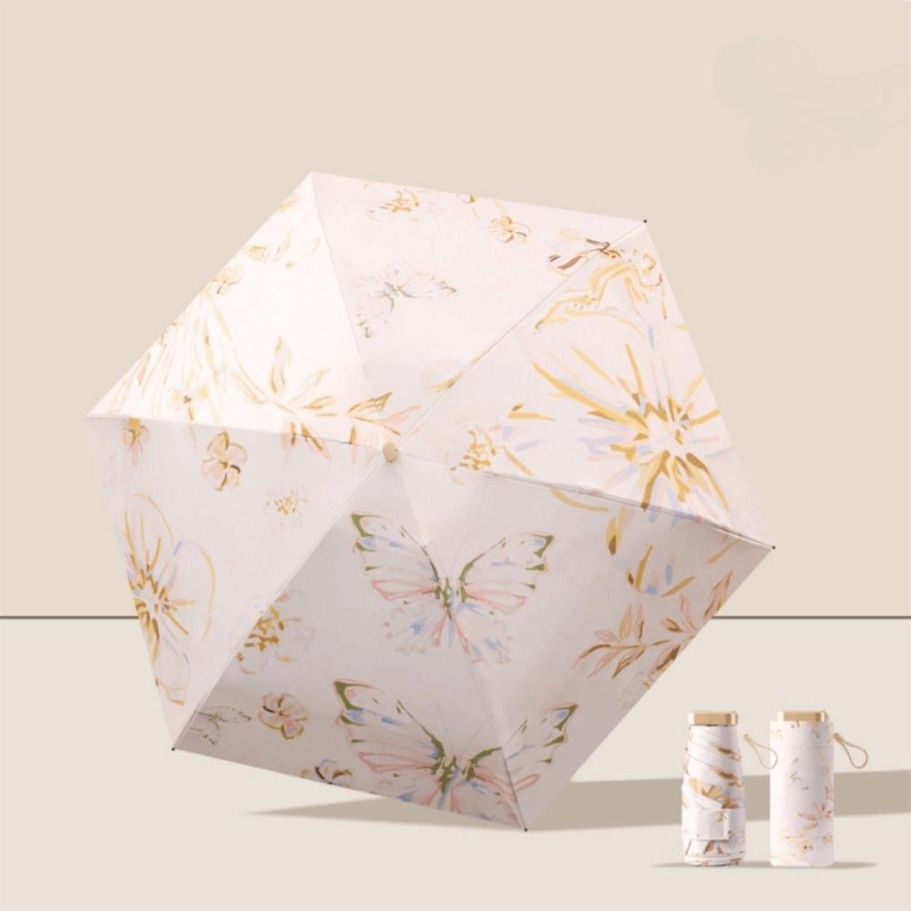 Faltbarer Mini-Sonnenschirm UV-beständiger Sonnenschirm für Sonne und Regen Stilvoller Sonnenschutz-Schirm Gehen