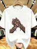 Summer New Unisex Oversized Rose Cross Print T Shirt 100 Percent Cotton Breathable Crew Neck Short Sleeve Casual Streetwear Loose