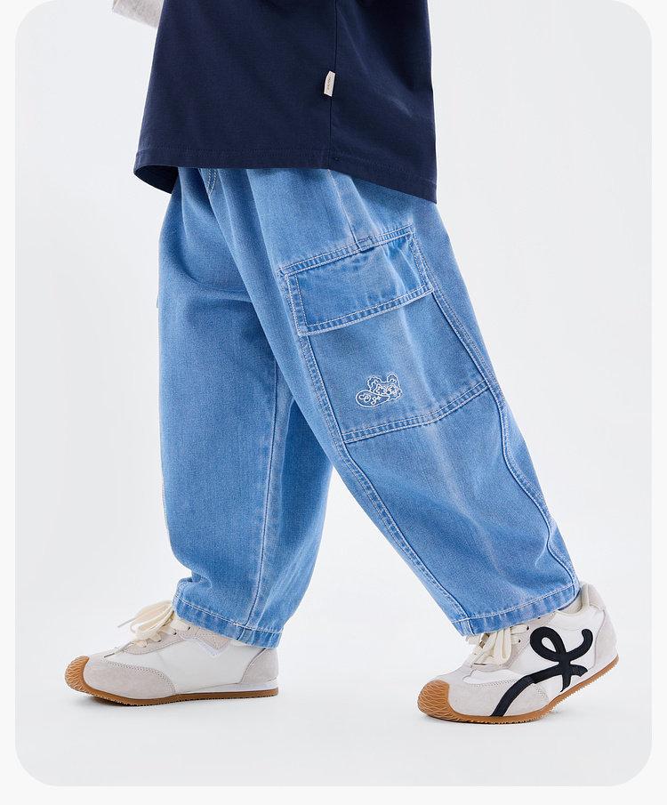 Dudu Home Kids' Jeans 2026: New Spring Style Boys' and Girls' Casual Long Pants.