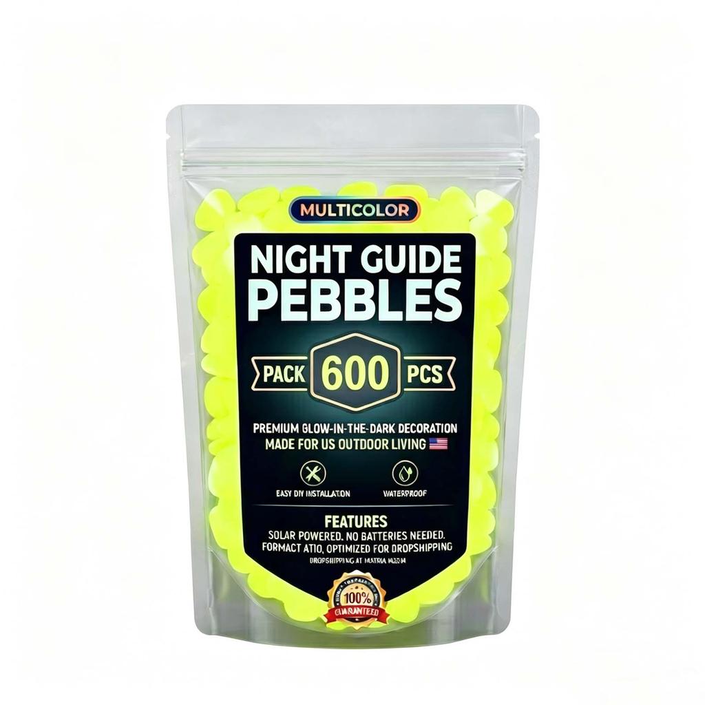 600-Piece Night Guide Colorful Garden — -in-the-Dark Pebbles, -Colored For Outdoor Decoration