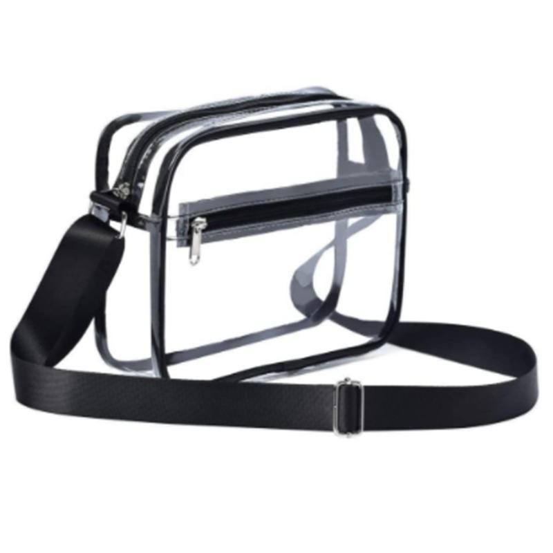 Dames Doorzichtige Schoudertas Effen Kleur Transparante Portemonnee Vrouwelijke Eenvoudige Crossbody Tassen Met Voorvak Casual Handtas Voor Dames