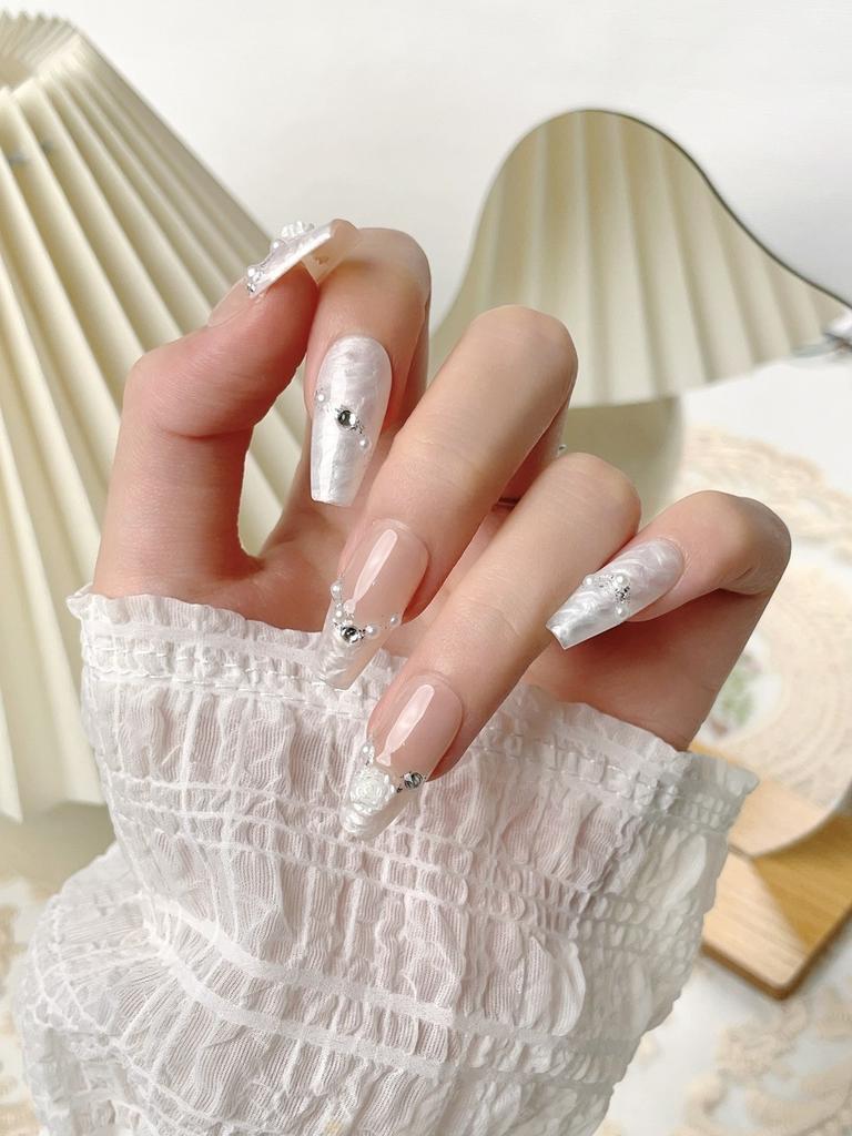 Handmade Long Floral Nail Sticker Wholesale For Women Xs S M L Pure Desire Style
