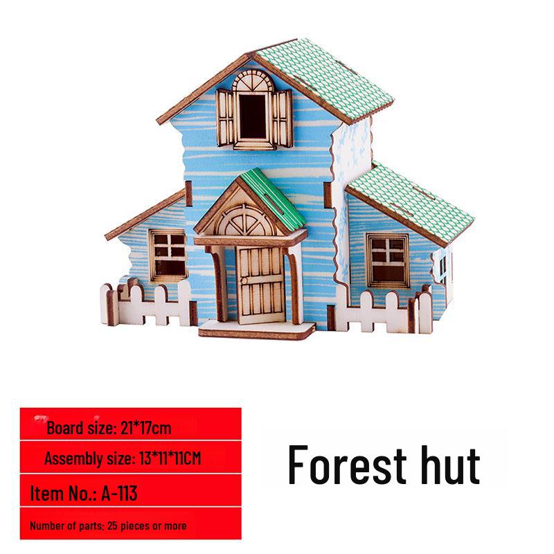 3D Holzpuzzle Hausmodell: Lernspielzeug für das frühe Lernen von Kindern