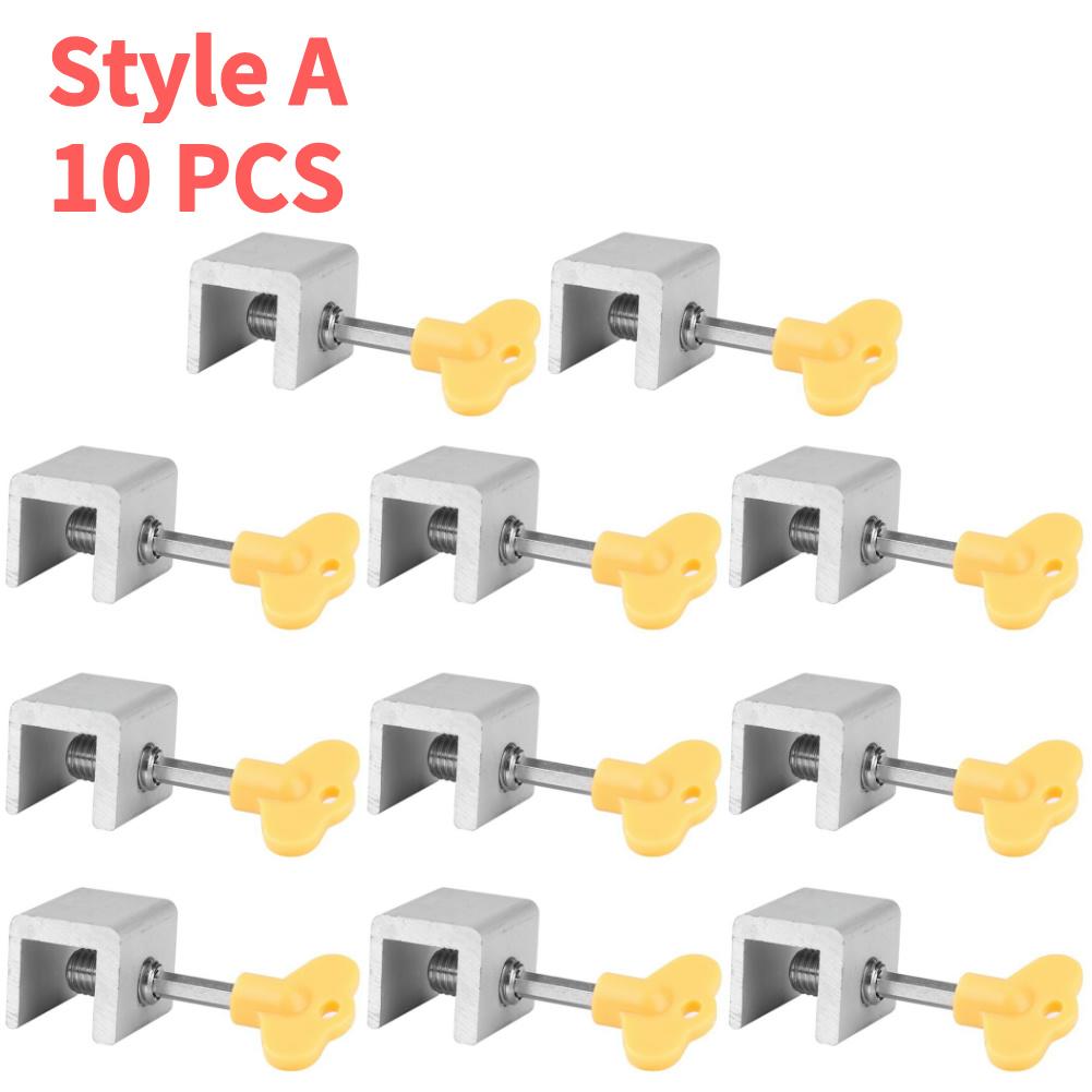 10-1PCS Aluminum Alloy Sliding Sash Stopper Sliding Door Window Anti-theft Lock Window Sliding Door Baby Kids Child Safety Lock