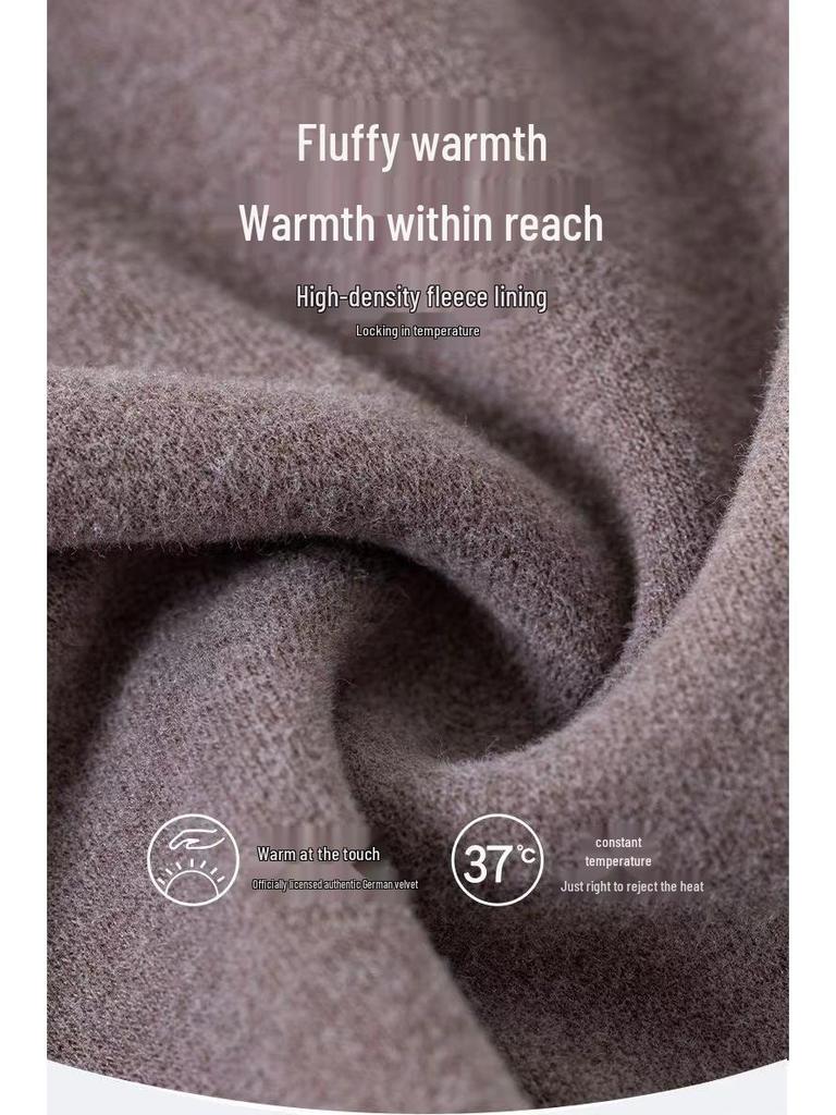 Girls' Fleece-Lined Thermal Underwear Set for Fall and Winter